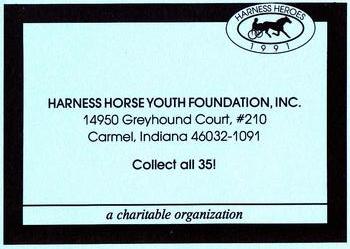 1991 Harness Heroes - Information Card #NNO Information Card Front